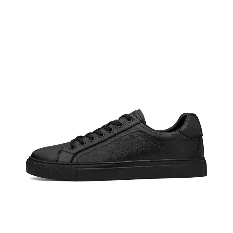 Mulinsen Slip Resistant, Abrasion Resistant, Lightweight Low Top Skateboard Shoes Men's Black-0