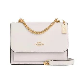 COACH Klare Cross Stitch Leather Trunk Bag Shoulder Bag Crossbody Bag Mini Women's Chalk White