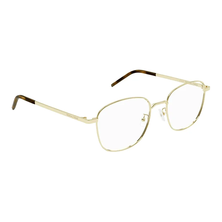 SAINT LAURENT Metal Square Eyeglass Frames Men's Gold-2