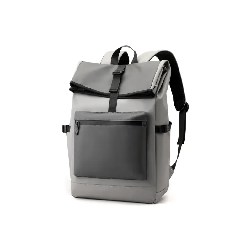Venerable Brahma Nylon Fabric Computer Backpack Travel Bag Backpack Regular Men's Black/Gray/Light Gray-12