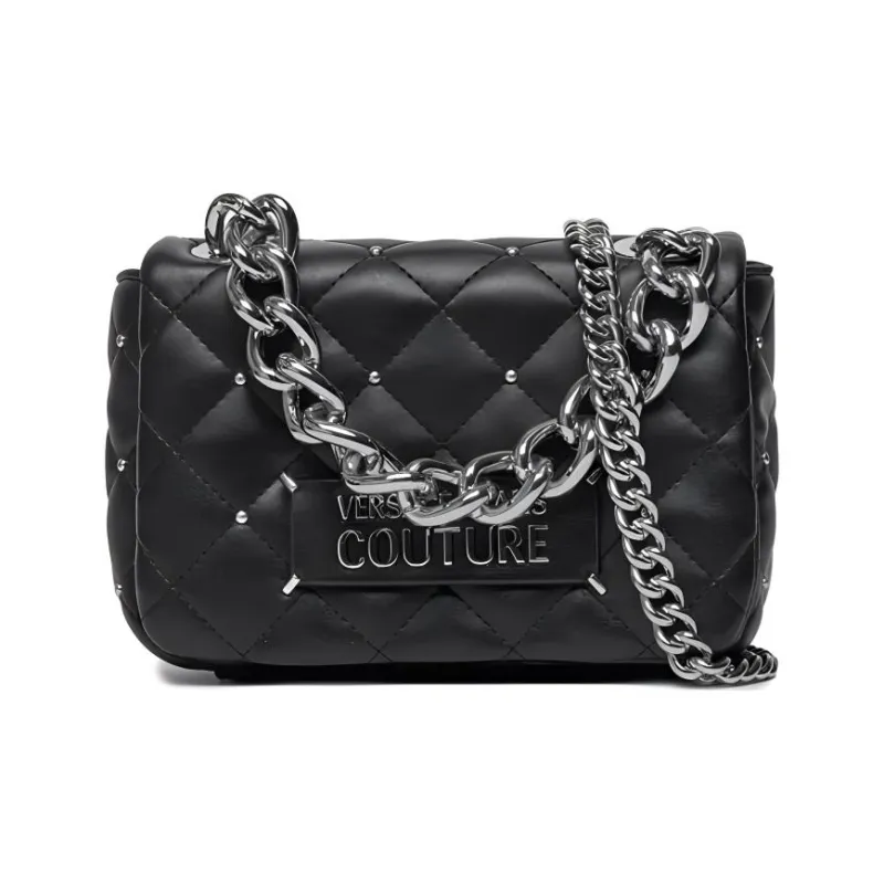 VERSACE JEANS COUTURE Polyester Square Bag, Handbag, Shoulder Bag Women's Black-2