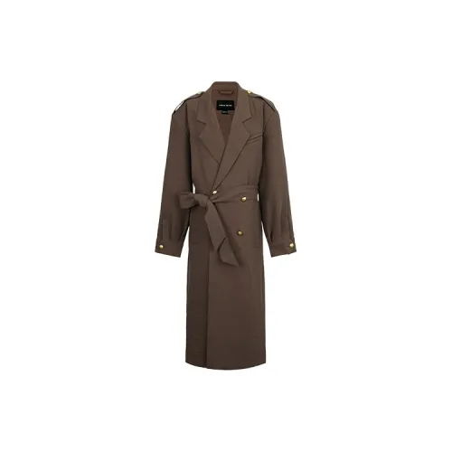 URBAN REVIVO Trench Coats Women's Dark Red Brown