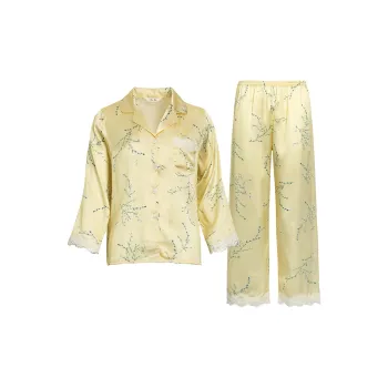 Silk Boundary Pajama Set Women's Yellow