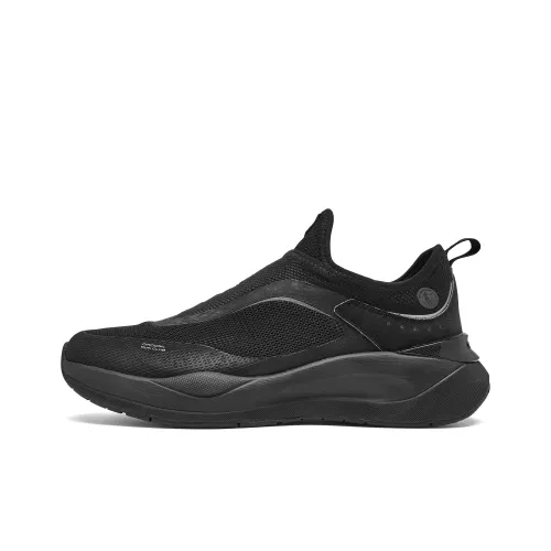 QIAODAN Running Shoes Men Low-Top Black Electric Button Gray