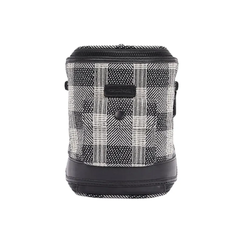 FREQUENTFLYER Wool Shoulder Bag Mini Unisex Black White Plaid-0