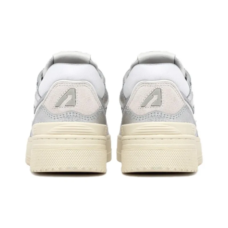 AUTRY Anti Slip Wear Resistant Low Top Skateboard Shoes Women's Silver-4