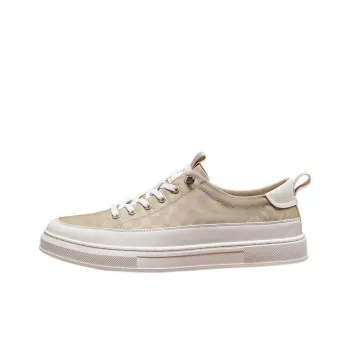 OCEANIA ROO Slip-on Height Increasing Lightweight Breathable Slip-Resistant Low-Top Skateboard Shoes Men's Khaki
