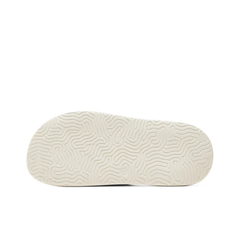 PEAK Slide Slippers Women's Canvas White With Taifei Brown-5
