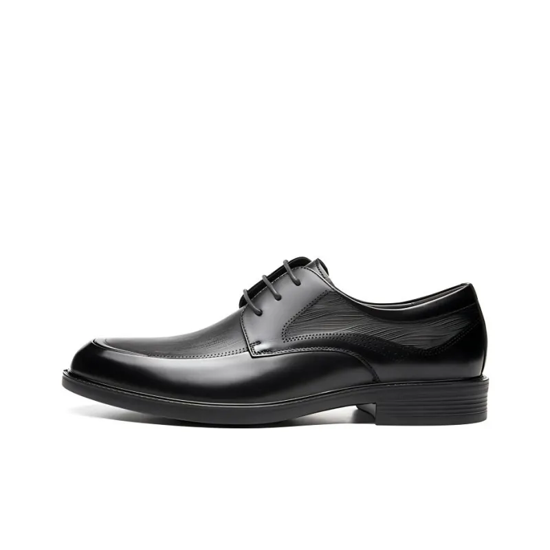 AOKANG Dress Shoes Men Low Top Black/Brown-1