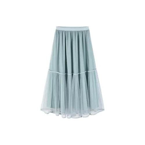 Meat meat small cherries Casual Long Skirts Women's Blue/Green