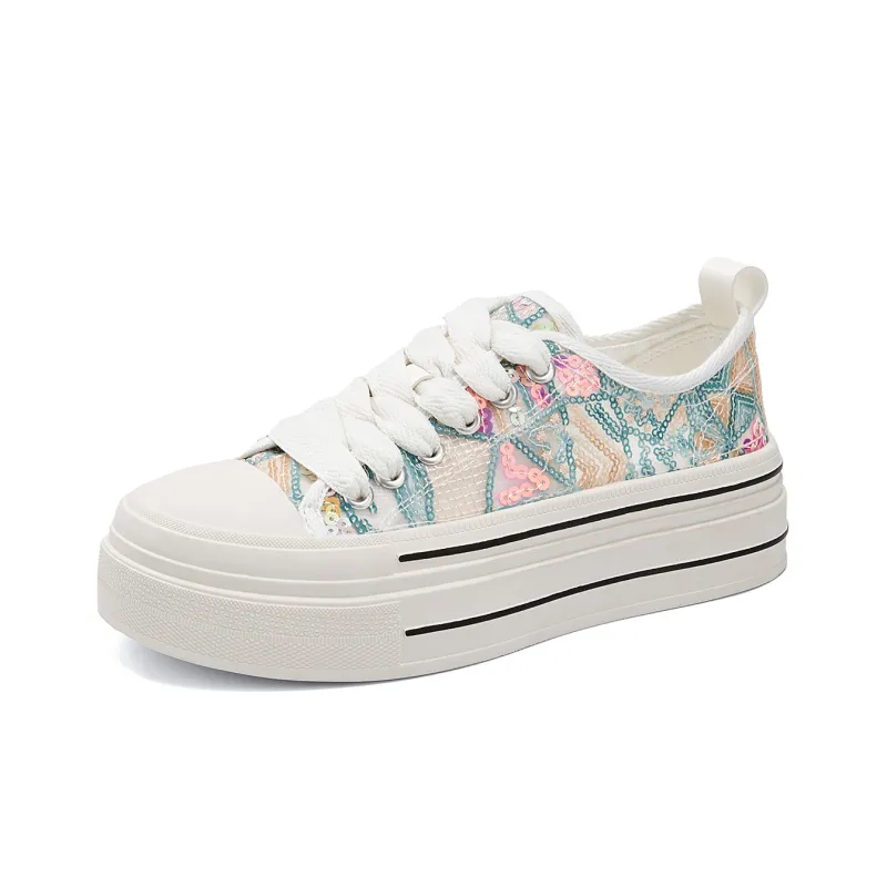 La Chapelle Anti-Slip And Wear-Resistant Height Increasing Low-Top Skateboard Shoes Women's-5