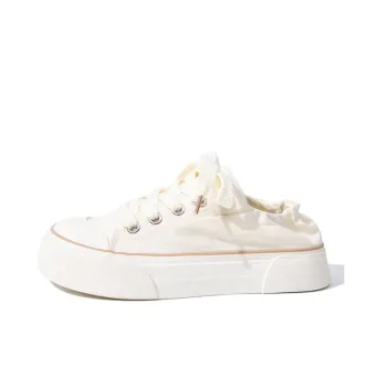 Feiyue Low Top Platform Canvas Shoes Women's Beige