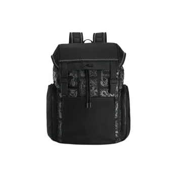 FILA Fabric With Synthetic Leather Backpack Regular Men's Black