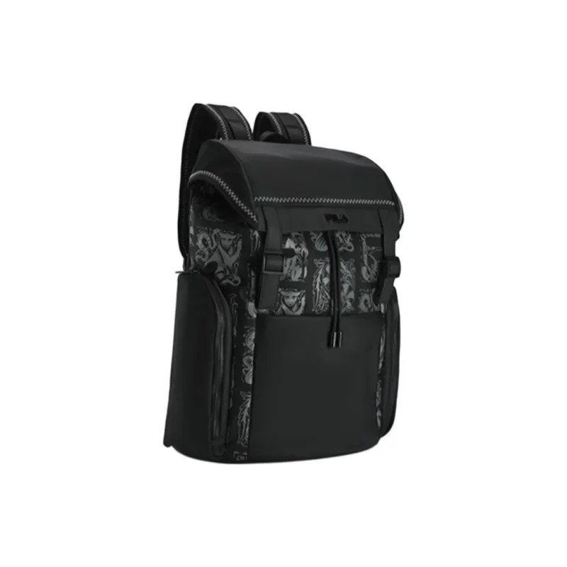 FILA Fabric With Synthetic Leather Backpack Regular Men's Black-2