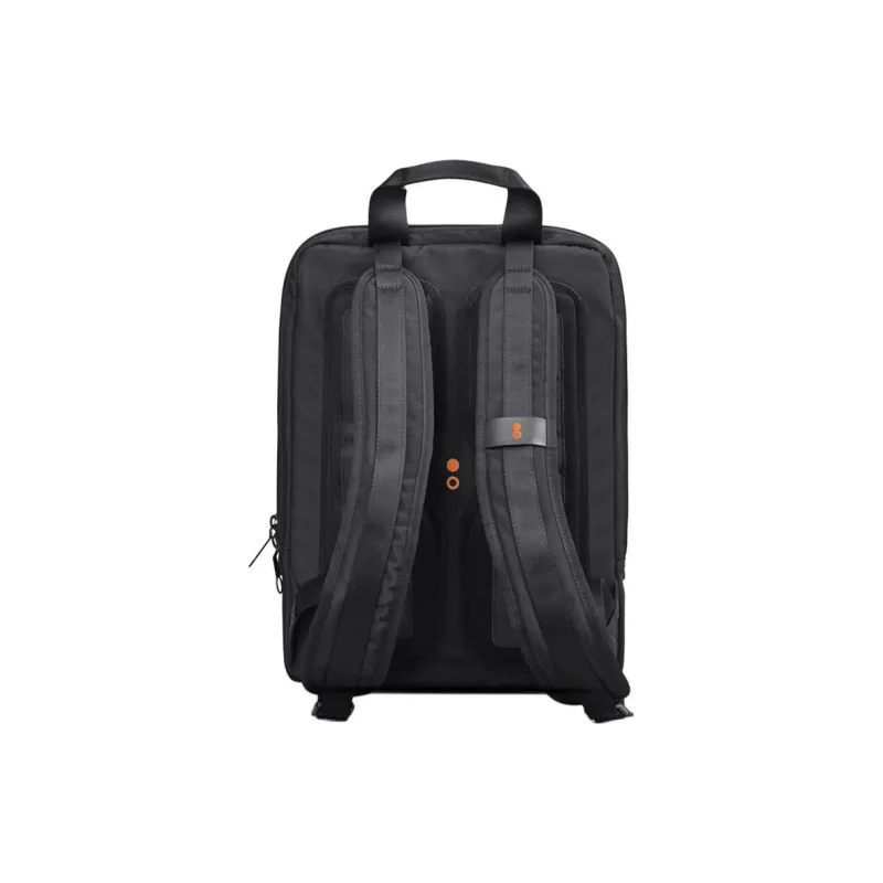 ECHOLAC Nylon Solid Color Versatile Casual Multifunction Backpack Large Size Men's Black-2