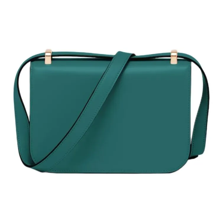 PRADA Leather Crossbody Bag Shoulder Bag Women's Emerald Green-2