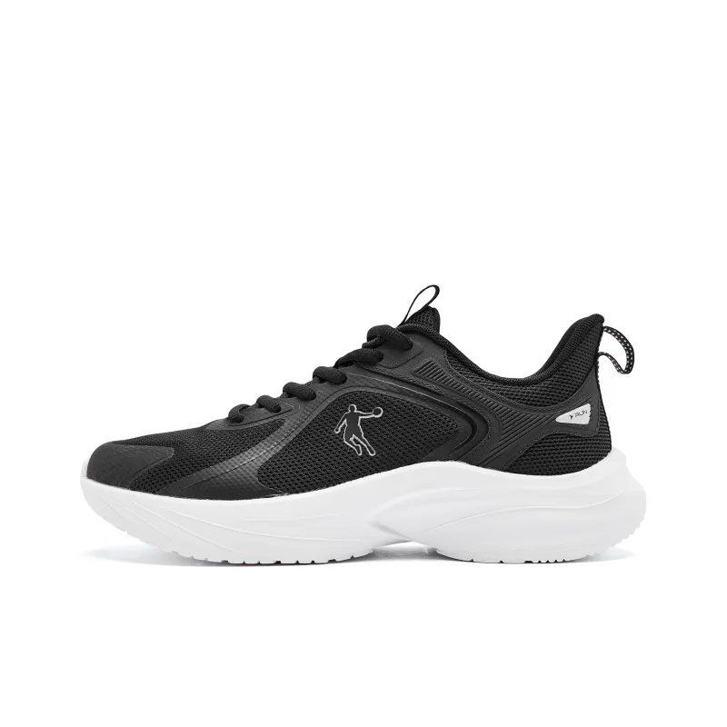 QIAODAN Cushioning Anti Slip And Wear Resistant Low Top Running Shoes Men's Black Jordan White-0