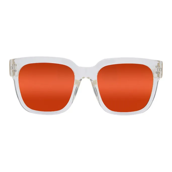 KESSLER TR/Memory Plastic Square Sunglasses Unisex White-1