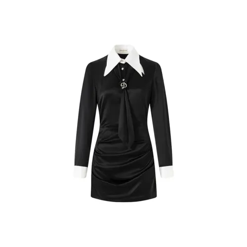 DIANA VEVINA Long-Sleeved Dresses Women's Black