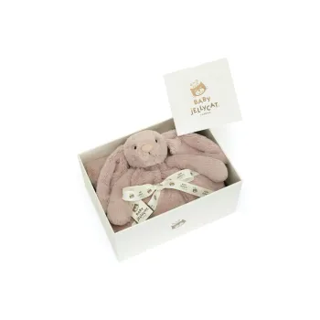 JELLYCAT Personalised Bashful Luxe Bunny Rosa Blankie