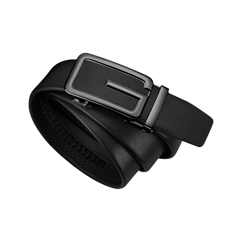 WilliamPOLO Cow Leather Leather Belts Men's Gunmetal 3.5cm Width-2