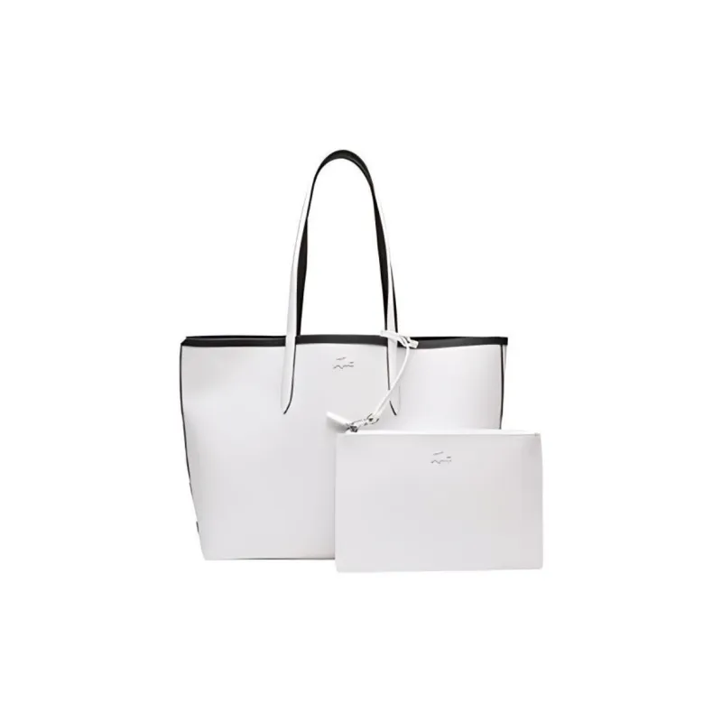 LACOSTE PVC Tote Bag Shopping Bag Handbag Shoulder Bag Large Size Women's Black-3