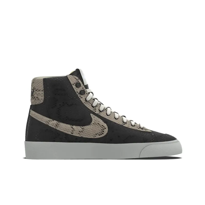 Nike Blazer Slip-Resistant Cushioning Wear-Resistant High-Top Skateboard Shoes Unisex Black Gray Color-1