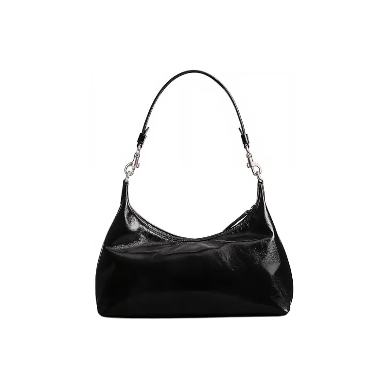 COACH Juliet Glossy Cow Leather HOBO Crossbody Handbag Shoulder Bag Large Size Women's Black-2