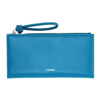 JIL SANDER Leather Wallet Women's Blue