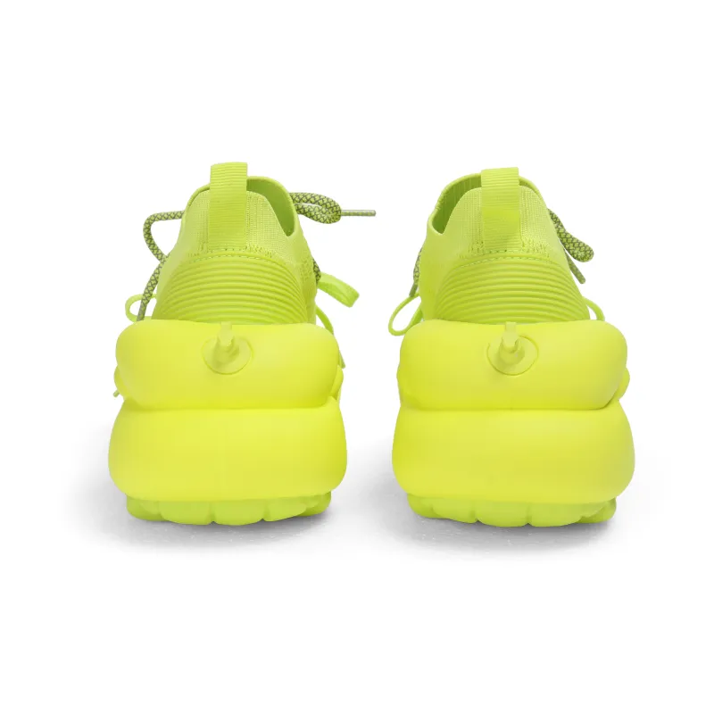 ZERO COSMOS Breathable Lightweight Height Increasing Low Top Chunky Sneakers Neon Green-3