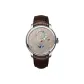 Silver Case Brown Dial Brown Leather Strap