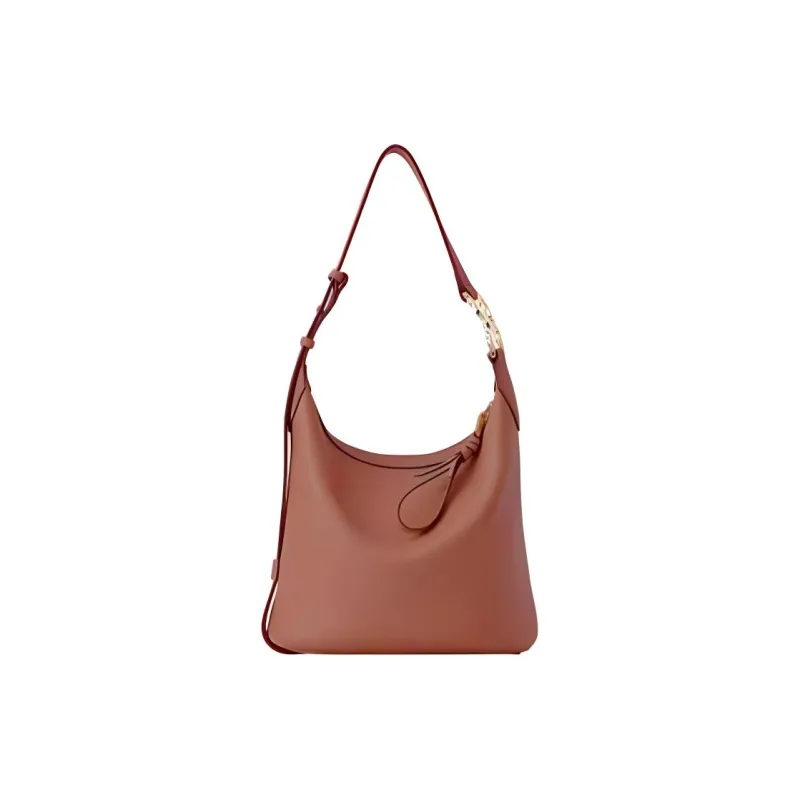 FION Cow Leather Bucket Bags Crossbody Bag Shoulder Bag Large Size Women's Black/Brown/Cream Apricot-4