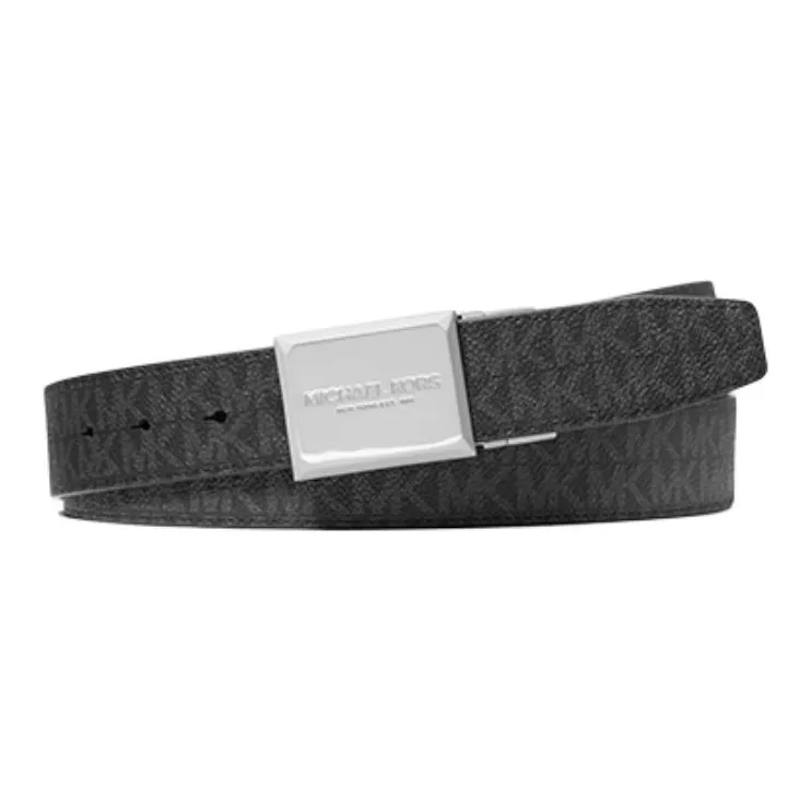 MICHAEL KORS Pattern Design Smooth Buckle Artificial Leather Leather Belts Men's Two-Tone Width 3.5CM-2