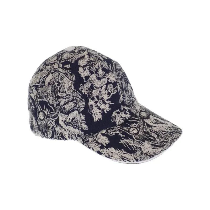 DIOR Cotton Baseball Caps Unisex Marine Blue-2