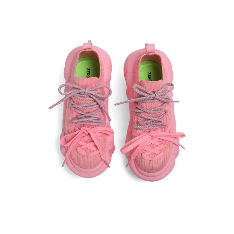 ZERO COSMOS Breathable Height Increase Low Top Chunky Sneakers Unisex Pink-2