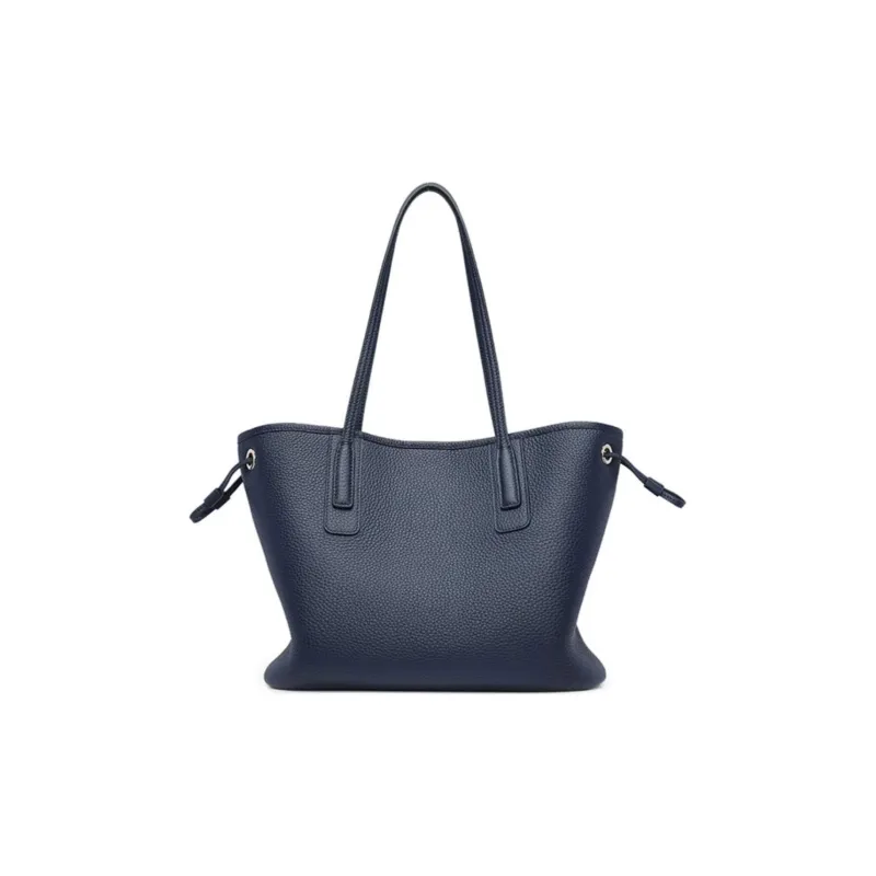 GOLDLION Cow Leather Tote Bag, Shopping Bag, Handbag, Shoulder Bag Women's Blue/Black-9
