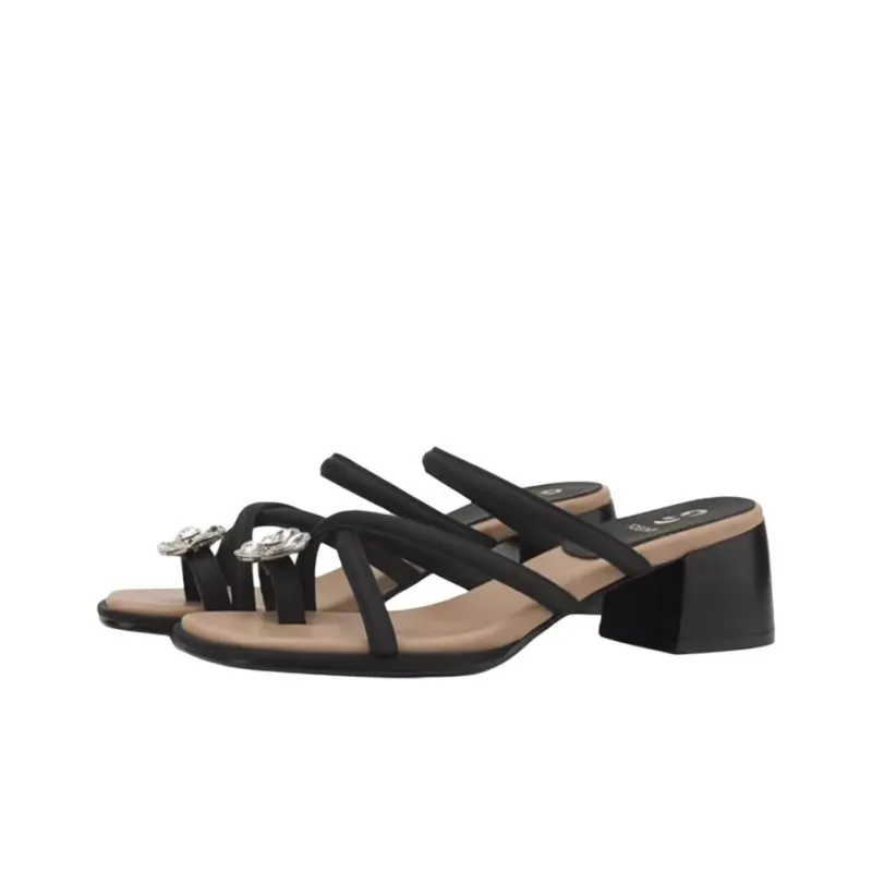 JOSINY Slide Slippers Women's Black/Ecru-2