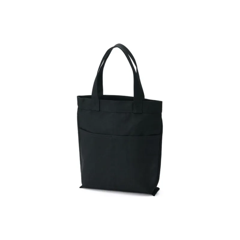 MUJI Cotton Tote Bag Shopping Bag Handbag Shoulder Bag Medium Size Unisex Original/Black-4