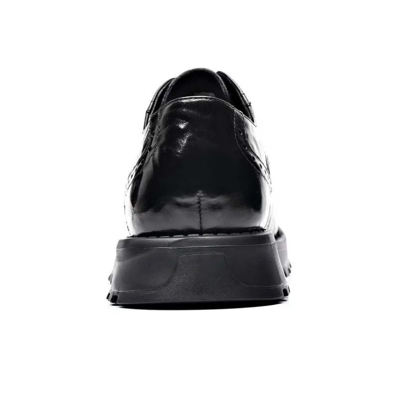 Romon Dress Shoes Men Low-Top Black-3