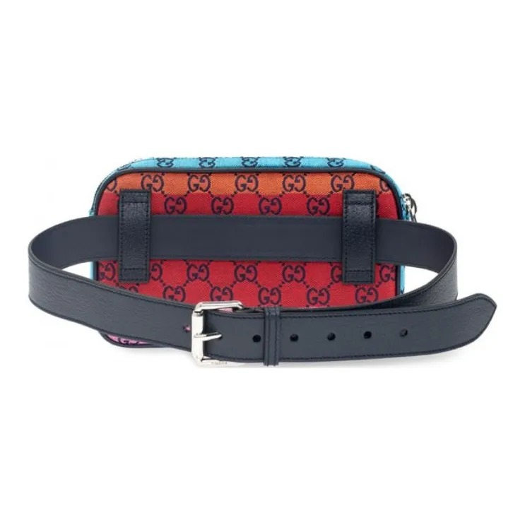 GUCCI Canvas With Leather Canvas Bag Sling Bag Fanny Pack Unisex Multicolor-2