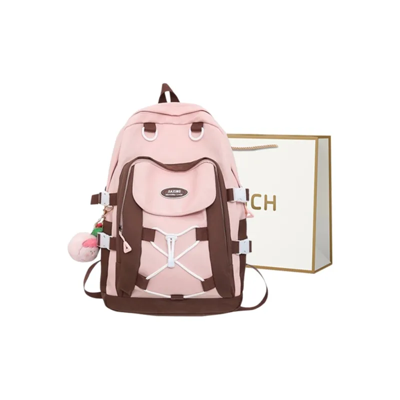 BRINCH Nylon Backpack Regular Women's Ecru/Black/Green/Blue/Brown-10