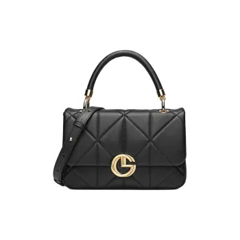 GOLDLION Cow Leather Handbag, Shoulder Bag Trumpets Women's Black/White