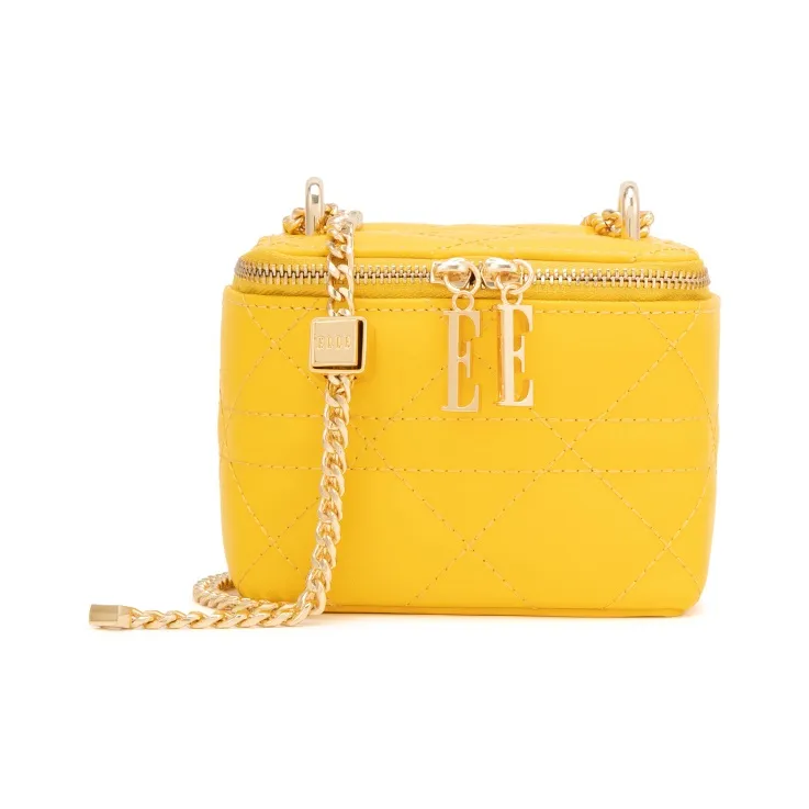 ELLE Cow Leather Crossbody Bag, Shoulder Bag Mini Women's Pink/White/Yellow/Blue-8
