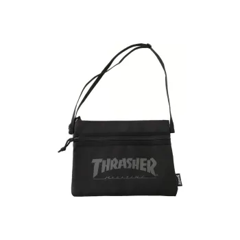 Thrasher Polyester Crossbody Bag Regular Unisex Black Text Black