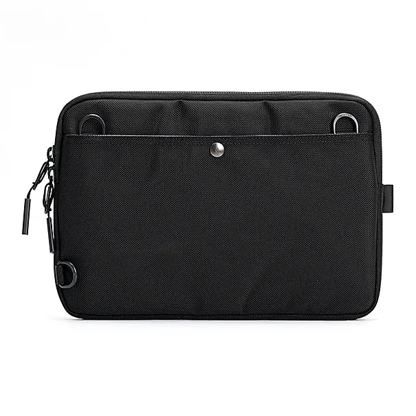 DOSRFINI Nylon Handheld Crossbody Bag Men's Black-9