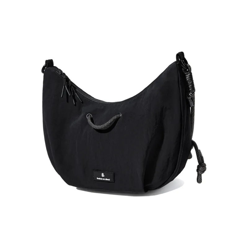 LIVEBOX EN DIRECT Nylon Crossbody Bag Shoulder Bag Dumpling Bag Small Size Unisex Black/Khaki-3