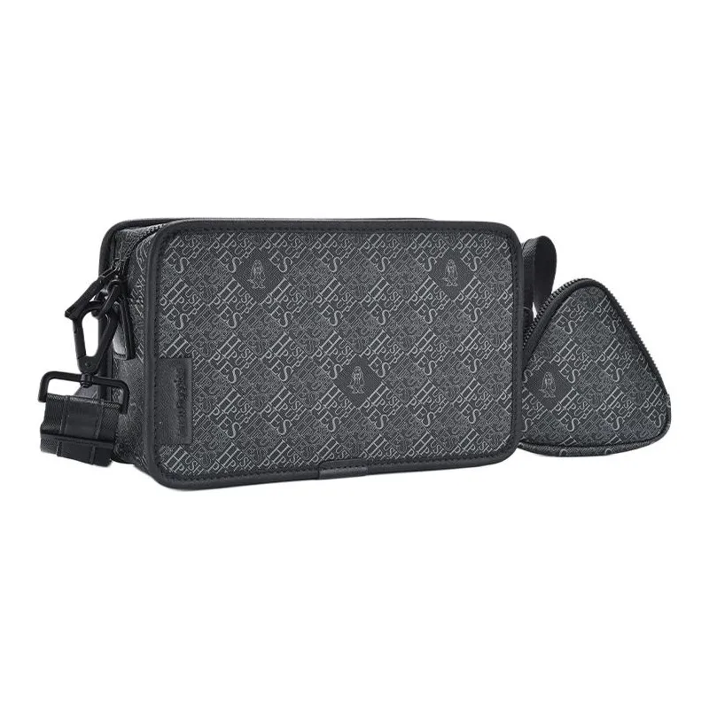 Hush Puppies Cow Leather Crossbody Bag, Shoulder Bag Men's Black-2