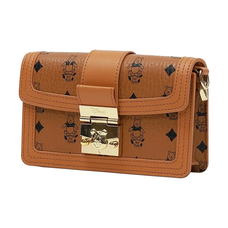 Disney Leather Boston Bag, Camera Bag, Crossbody Bag, Shoulder Bag Women's Brown-14