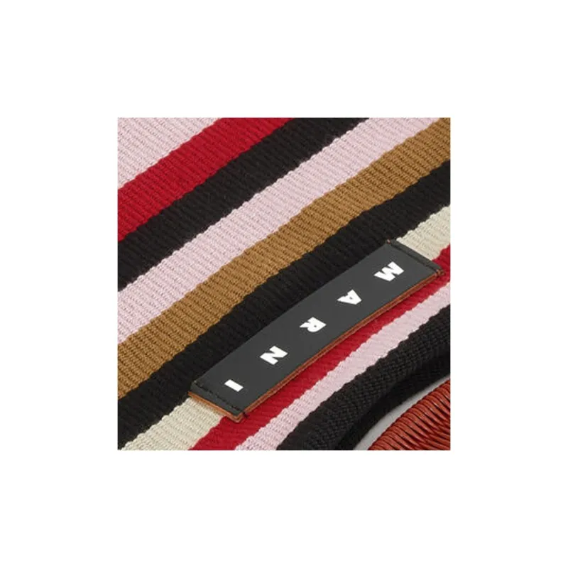 MARNI Cotton Jersey Handbag Women's Multicolor Stripes Red-3
