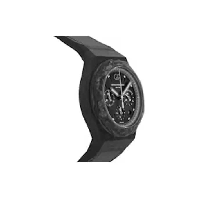 GP Laurel Series Automatic Mechanical Movement Men's Watches Watch 44mm Gray Dial Glassy Carbon Watch Case Rubber Strap-2
